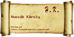 Huszák Károly névjegykártya