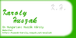 karoly huszak business card