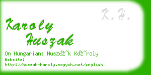 karoly huszak business card